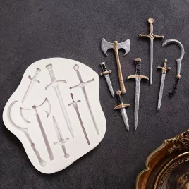   Schwert Silikonformen, Waffe Axt Fondantform für Tortendekorationen