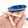 2-teiliges Miniatur-Anglerboot-Set mit Holzrudern, blaue Harz-Bootsfigur