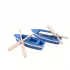 2-teiliges Miniatur-Anglerboot-Set mit Holzrudern, blaue Harz-Bootsfigur