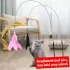 Katzenspielzeug mit Feder, 80 cm Stab und 7 cm Sockel