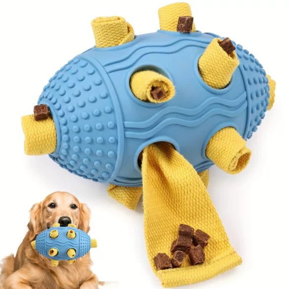 Interaktiver Hunderrugbyball-Spielzeug mit Leckerli-Spender