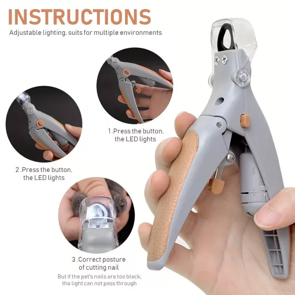 Professioneller Haustier-Nagelknipser mit LED-Licht