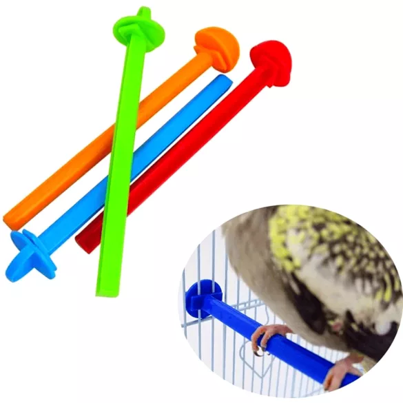 4 Bunte Sitzstangen für kleine Vögel