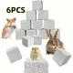 6er-Set eckige natürliche Nage-Steine für Hamster und Kaninchen