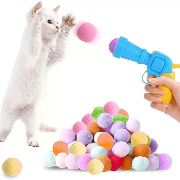 21-teiliges interaktives Ballabschuss-Spielzeug für Katzen