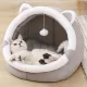 Gemütliches Katzenohr-Katzenhöhlenbett