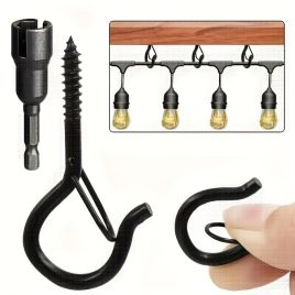   20 Stück windfeste Außenschraubhaken mit Sicherheitsverschluss