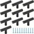 10 Stück Elegante Schwarze Aluminium Schrankgriffe
