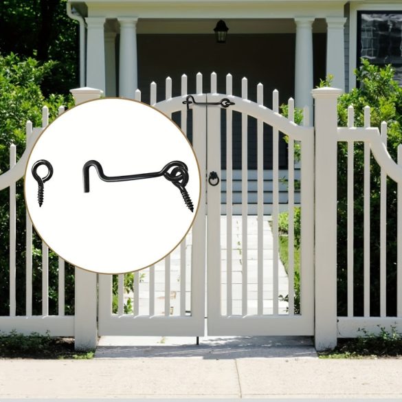 5 Haken mit Befestigungsschrauben, Stahltürhakenriegel