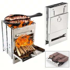 Tragbarer, klappbarer Edelstahl-Ofen für Outdoor-Kochen