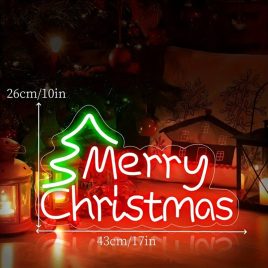 Fröhliches Weihnachts-Neonschild für den Innenbereich