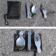 3-teiliges Besteckset aus rostfreiem Stahl mit Aufbewahrungstasche, polierte Oberfläche