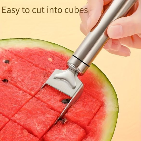 Edelstahl 2-in-1 Melonenwürfel-Gabel