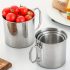 500 ml langlebiger und tragbarer Edelstahl-Campingbecher mit Karabinerhaken und klappbarem Griff