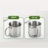 500 ml langlebiger und tragbarer Edelstahl-Campingbecher mit Karabinerhaken und klappbarem Griff