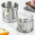 500 ml langlebiger und tragbarer Edelstahl-Campingbecher mit Karabinerhaken und klappbarem Griff