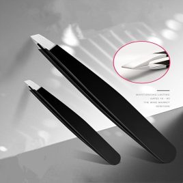 Präzisions schwarze Edelstahl Augenbrauenpinzette