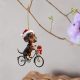Weihnachtlicher Dackel-Fahrradfahrer-Deko