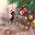 Weihnachtlicher Dackel-Fahrradfahrer-Deko