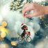 Weihnachtlicher Dackel-Fahrradfahrer-Deko