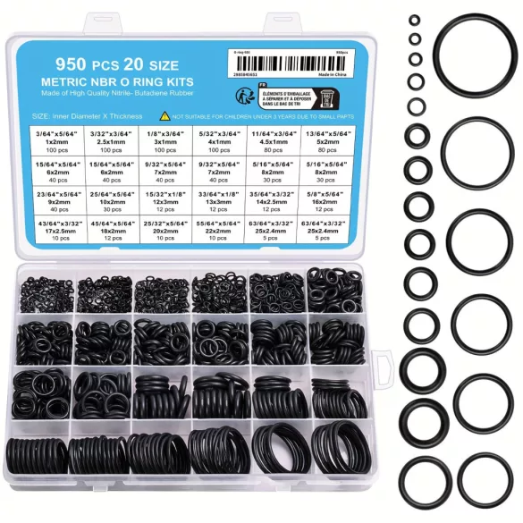 950-tlg. Gummi-O-Ring-Set