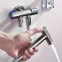 Doppelsteuerung 3-Wege-Dreieckventil mit Schalter - Edelstahl, G3/8 Eingang für Waschmaschine und Wasserverteilung
