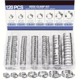 120-teiliges Edelstahl-Schlauchklemmen-Set