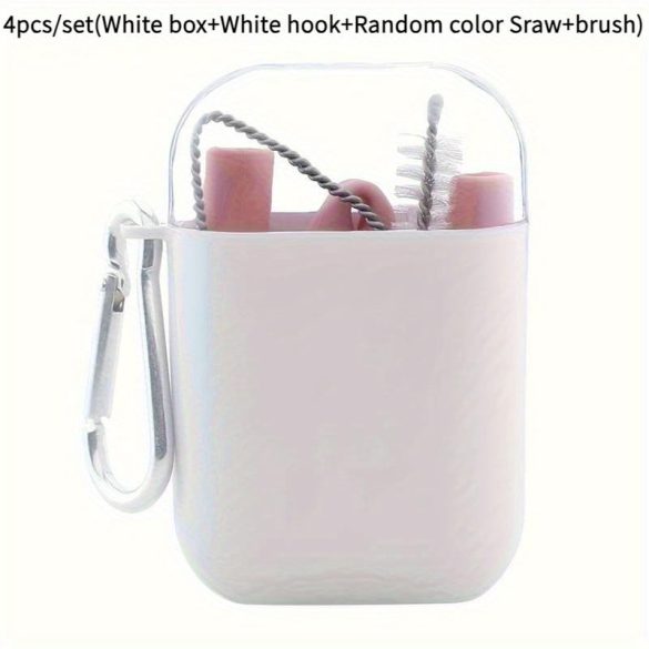 4er-Set Silikon-Trinkhalme mit Etui