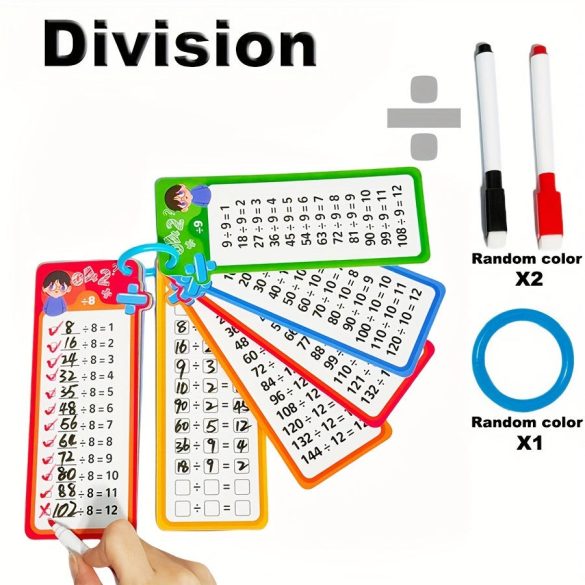 Mathe-Karten-Set - Addition, Subtraktion, Multiplikation, Division und Bruch Selbstkontroll-Lernmittel