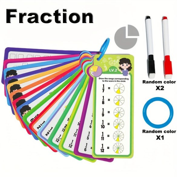 Mathe-Karten-Set - Addition, Subtraktion, Multiplikation, Division und Bruch Selbstkontroll-Lernmittel