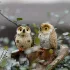 Miniatur Harz-Eulen-Dekorationsset