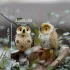 Miniatur Harz-Eulen-Dekorationsset