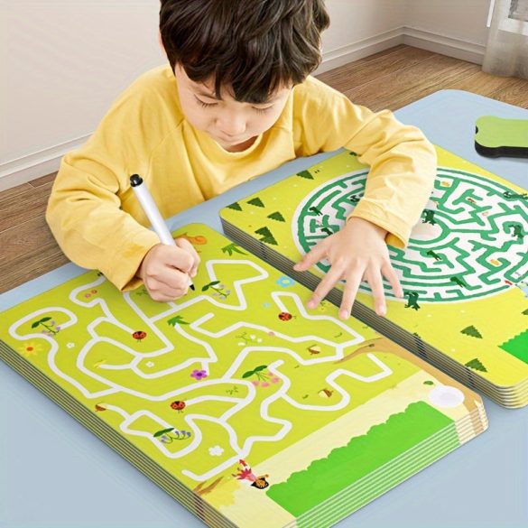 64-seitiges Kinder-Stiftlabyrinth-Spiel
