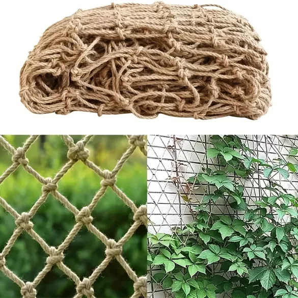 Beigefarbener Rattan und geflochtenes Netz