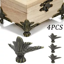 4 Stück Elegante Bronze-Eckenschützer mit Blumenmuster