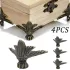4 Stück Elegante Bronze-Eckenschützer mit Blumenmuster