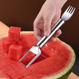 2-in-1 Edelstahl Wassermelonen-Schneider und Gabel