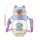 Niedlicher Cartoon-Wasserflasche mit Strohhalm 300 ML