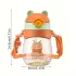Niedlicher Cartoon-Wasserflasche mit Strohhalm 300 ML