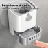 Wandmontierte WC-Bürste mit langem Griff und Halter