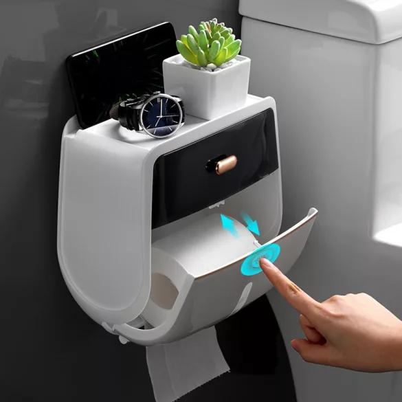 Großer Kapazität Doppelwandiger Toilettenpapierhalter