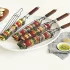 Edelstahl-Kebab-Grillkorb mit Holzgriff
