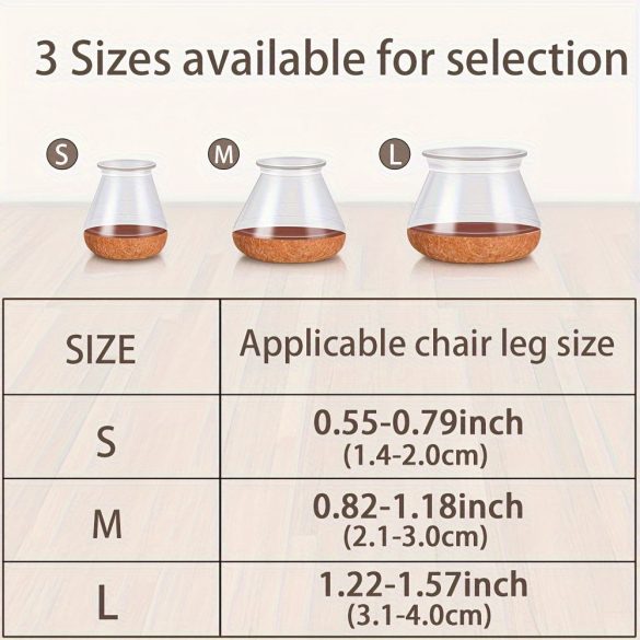 20 Stück Silikon-Stuhlbeinschoner mit polierter Metallbeschichtung