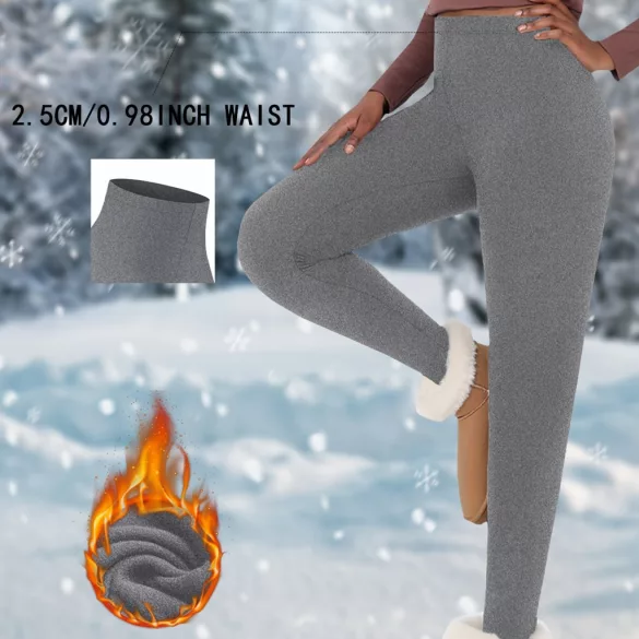 Damen Thermo-Fleece-Leggings mit 2,5 cm Bundbreite