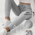 Elegante hochtaillierte gerippte Strickhose für Damen