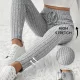 Elegante hochtaillierte gerippte Strickhose für Damen