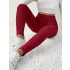 Elegante hochtaillierte gerippte Strickhose für Damen