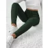 Elegante hochtaillierte gerippte Strickhose für Damen