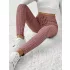 Elegante hochtaillierte gerippte Strickhose für Damen