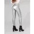 Hochtaillierte Kunstleder-Leggings mit Plüschfutter